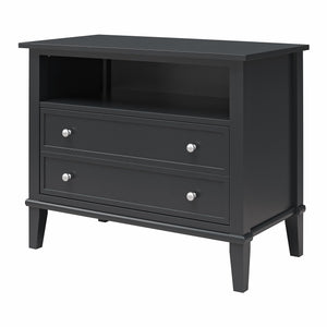 Ameriwood Home Franklin Wide Nightstand with Drawer - Black
