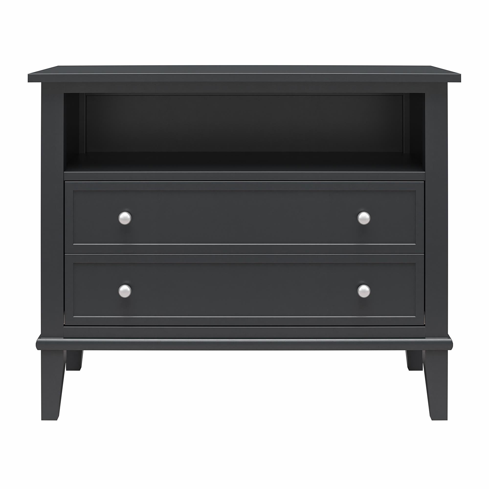 Ameriwood Home Franklin Wide Nightstand with Drawer - Black