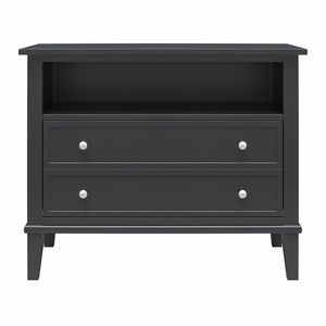 Ameriwood Home Franklin Wide Nightstand with Drawer - Black