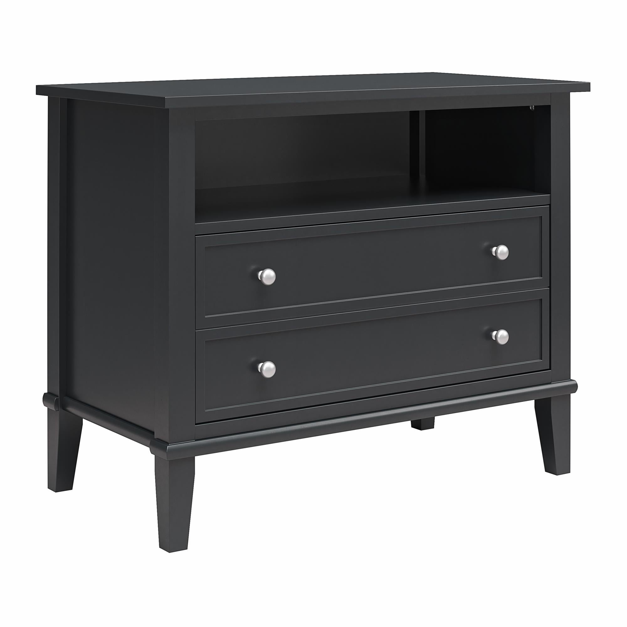 Ameriwood Home Franklin Wide Nightstand with Drawer - Black