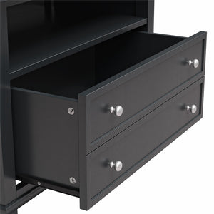 Ameriwood Home Franklin Wide Nightstand with Drawer - Black
