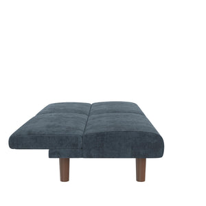 DHP Myla Armless Futon Sofa Bed - Blue - 3-Seater