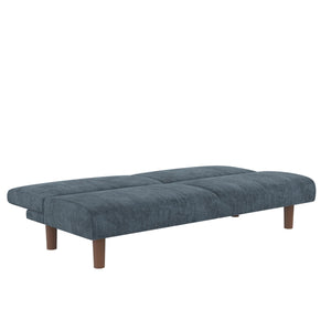 DHP Myla Armless Futon Sofa Bed - Blue - 3-Seater
