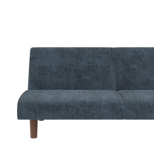 DHP Myla Armless Futon Sofa Bed - Blue - 3-Seater
