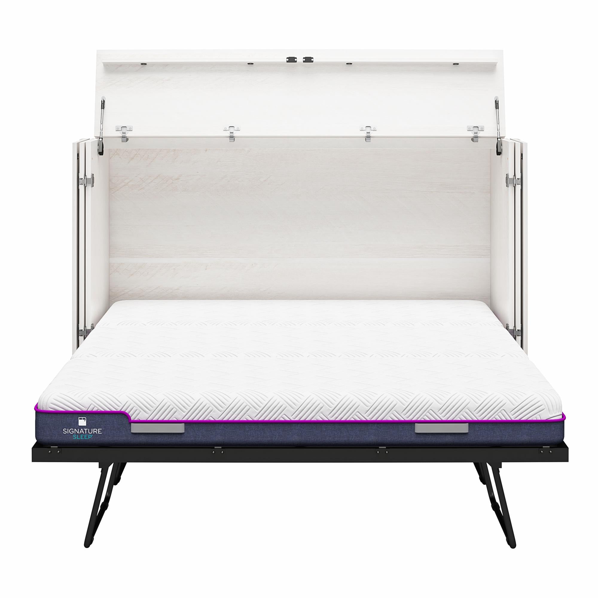 Signature Sleep Paramount Tri-Fold Cabinet Bed - Ivory Oak - Queen