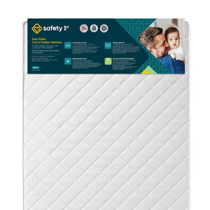 Safety 1st Gentle Dreams Deluxe Dual 2-in-1 Baby Crib and Toddler Mattress - White - Crib & Toddler Mattress
