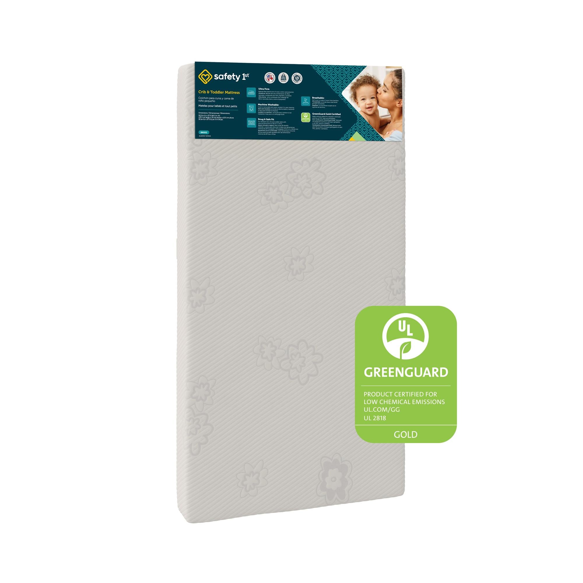 Safety 1st Precious Angel Supreme Firm Baby Crib & Toddler Mattress - White - Crib & Toddler Mattress