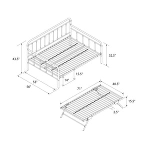 DHP Locky Metal Daybed with Pop Up Trundle - Black - Full-Over-Twin
