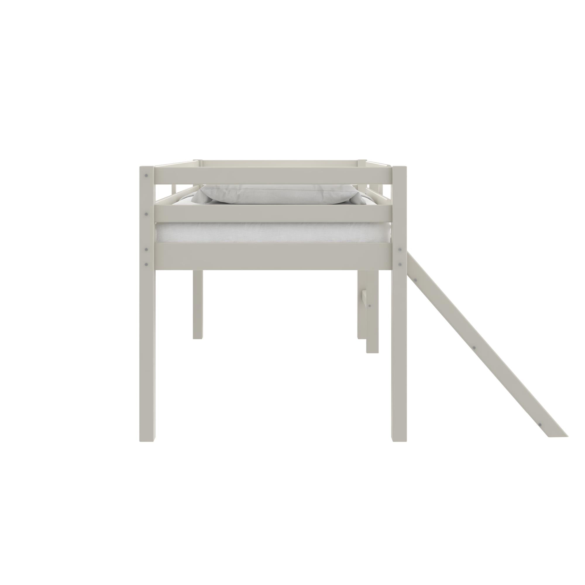 DHP Milton Kids' Low Loft Bed with Slide - White - Twin