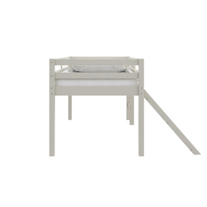 DHP Milton Kids' Low Loft Bed with Slide - White - Twin