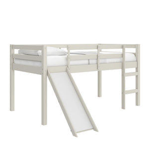 DHP Milton Kids' Low Loft Bed with Slide - White - Twin