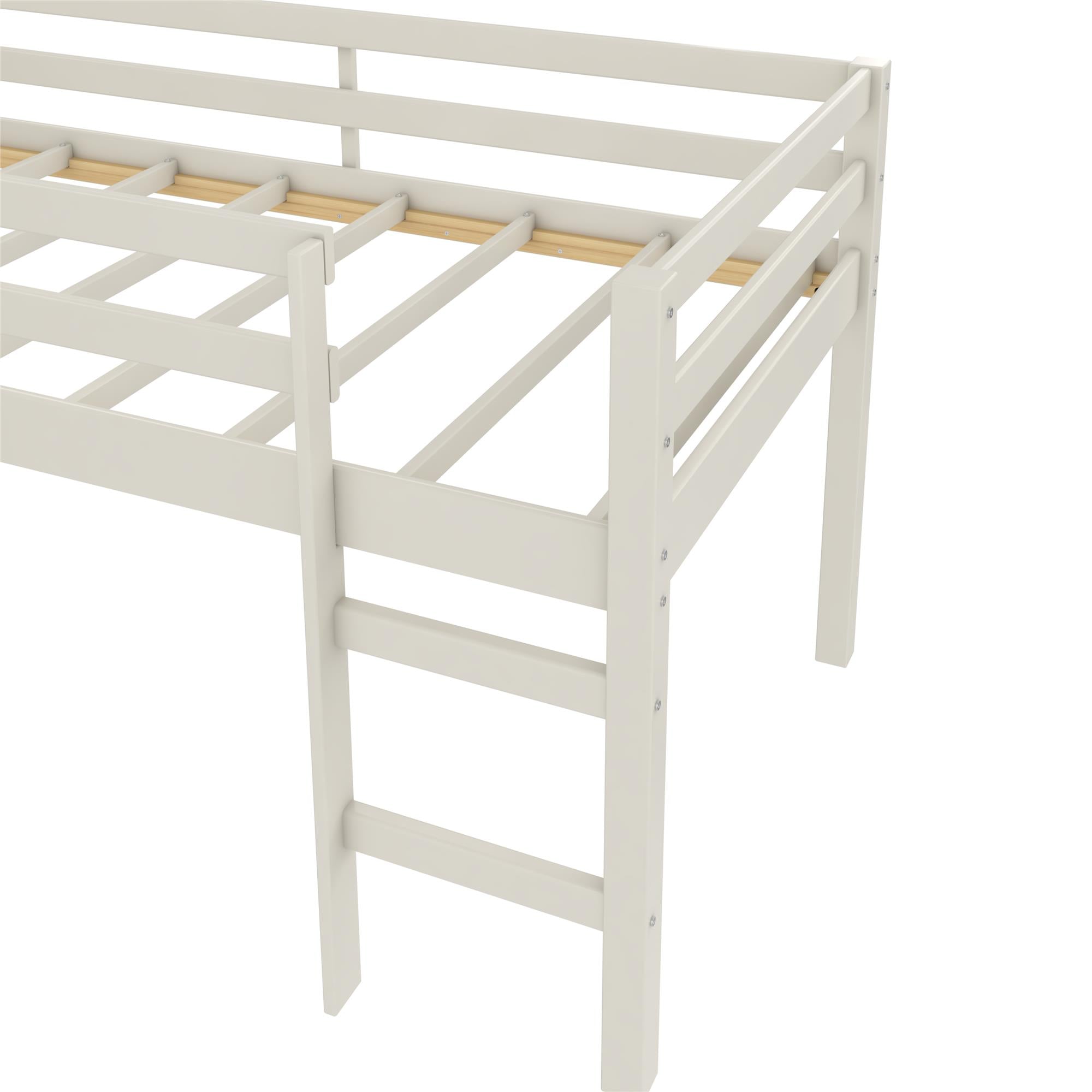 DHP Milton Kids' Low Loft Bed with Slide - White - Twin