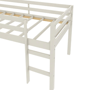 DHP Milton Kids' Low Loft Bed with Slide - White - Twin