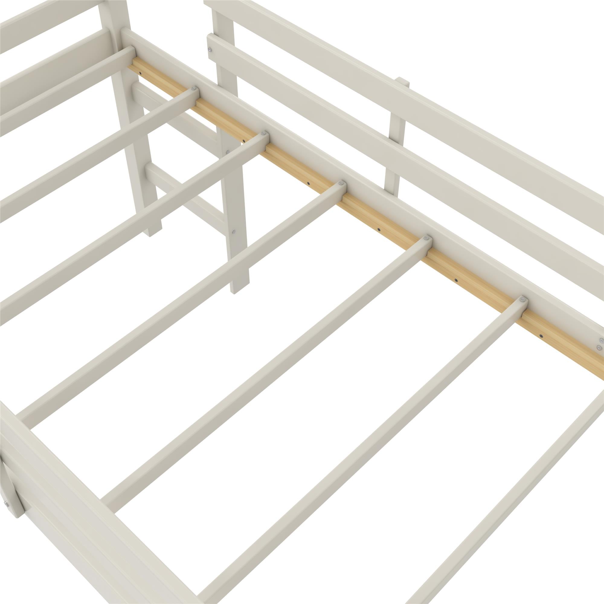 DHP Milton Kids' Low Loft Bed with Slide - White - Twin