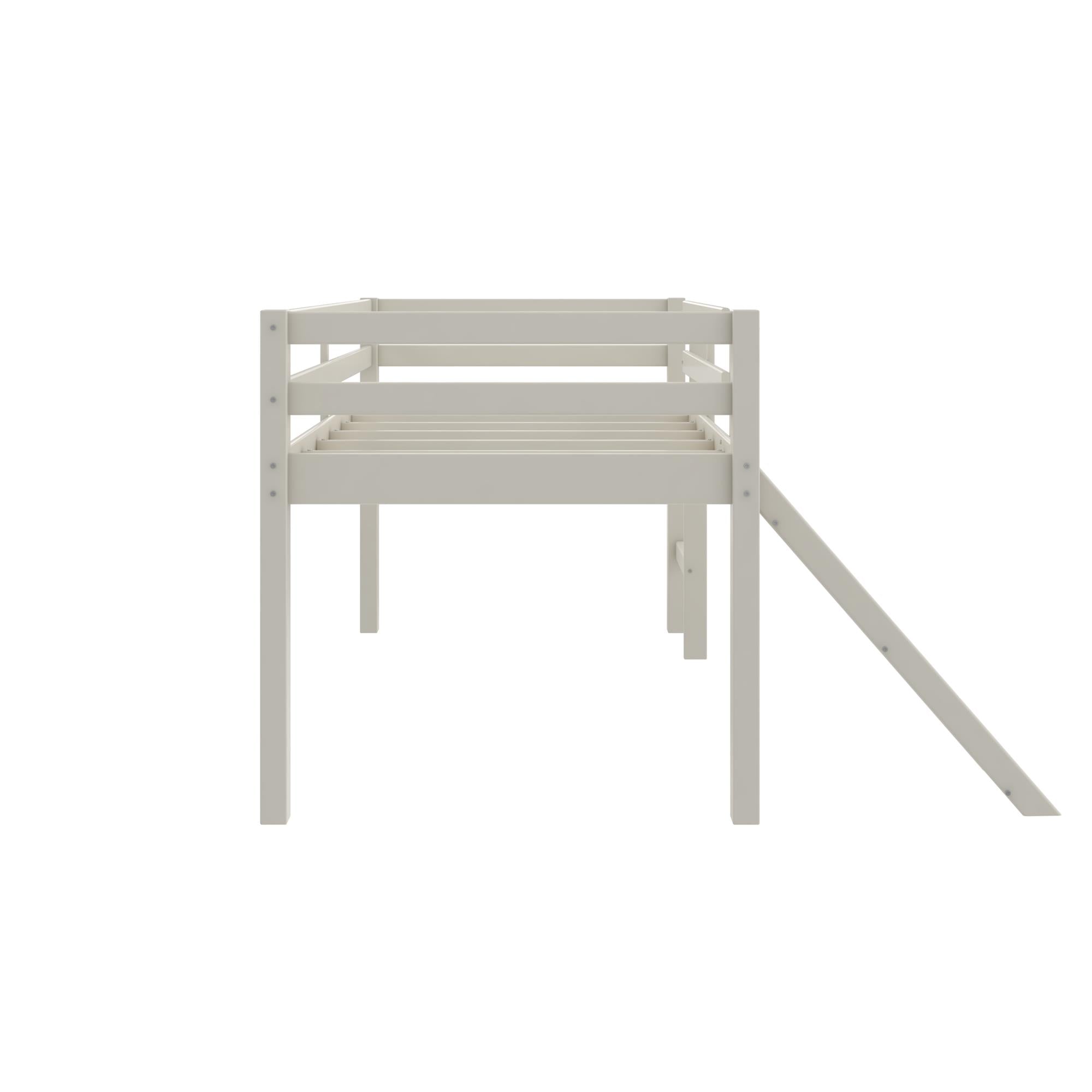 DHP Milton Kids' Low Loft Bed with Slide - White - Twin
