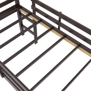DHP Milton Kids' Low Loft Bed with Slide - Brown - Twin
