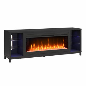 Ameriwood Home Lumina Modern Fireplace Media Console for TVs up to 70" - Black