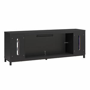 Ameriwood Home Lumina Modern Fireplace Media Console for TVs up to 70" - Black
