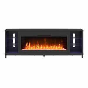 Ameriwood Home Lumina Modern Fireplace Media Console for TVs up to 70" - Black