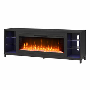 Ameriwood Home Lumina Modern Fireplace Media Console for TVs up to 70" - Black