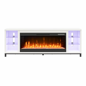 Ameriwood Home Lumina Modern Fireplace Media Console for TVs up to 70" - Oxford White