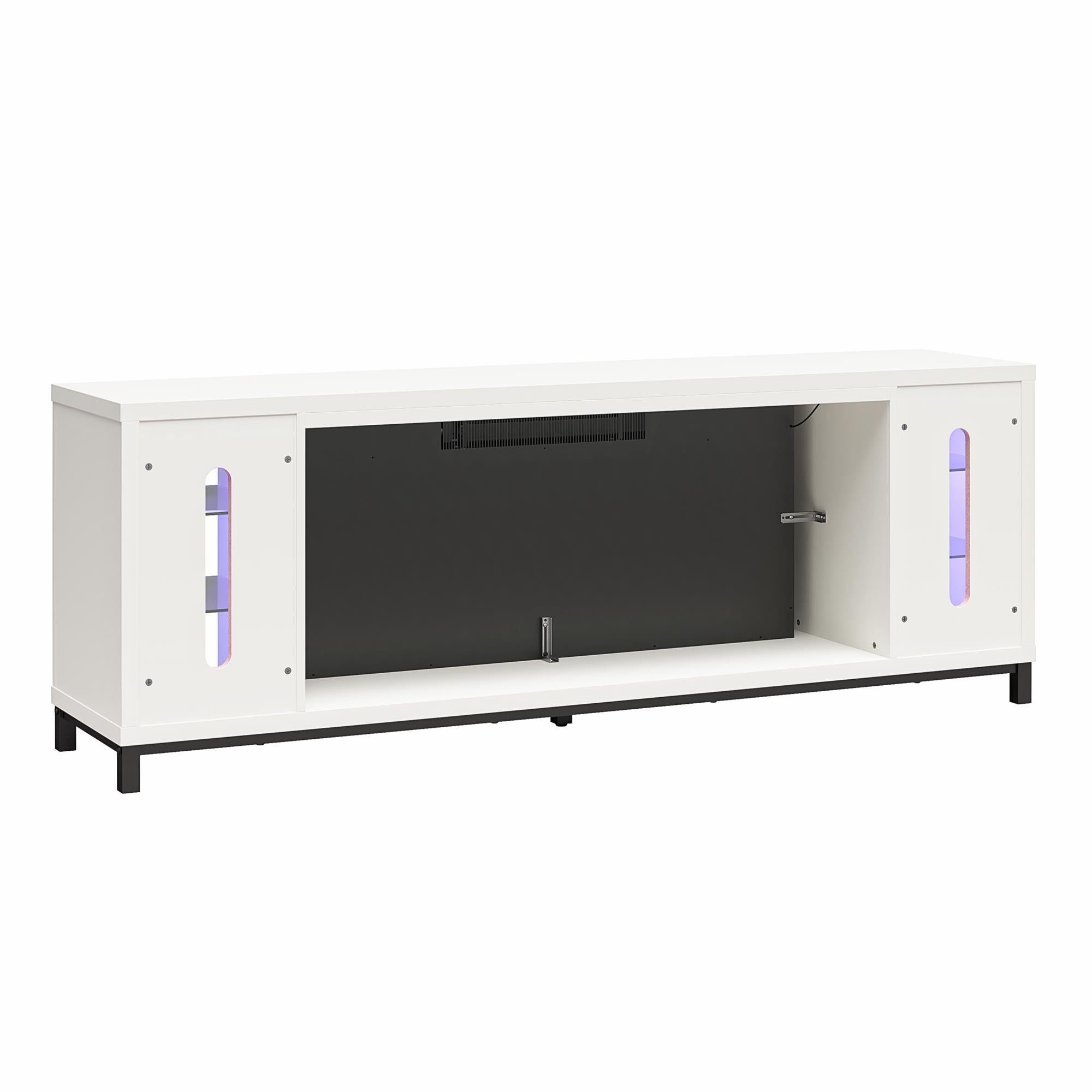 Ameriwood Home Lumina Modern Fireplace Media Console for TVs up to 70" - Oxford White
