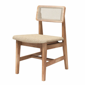 DHP Eleni Cane Dining Chairs, Set of 2 - Cream/Seadrift - Set of 2