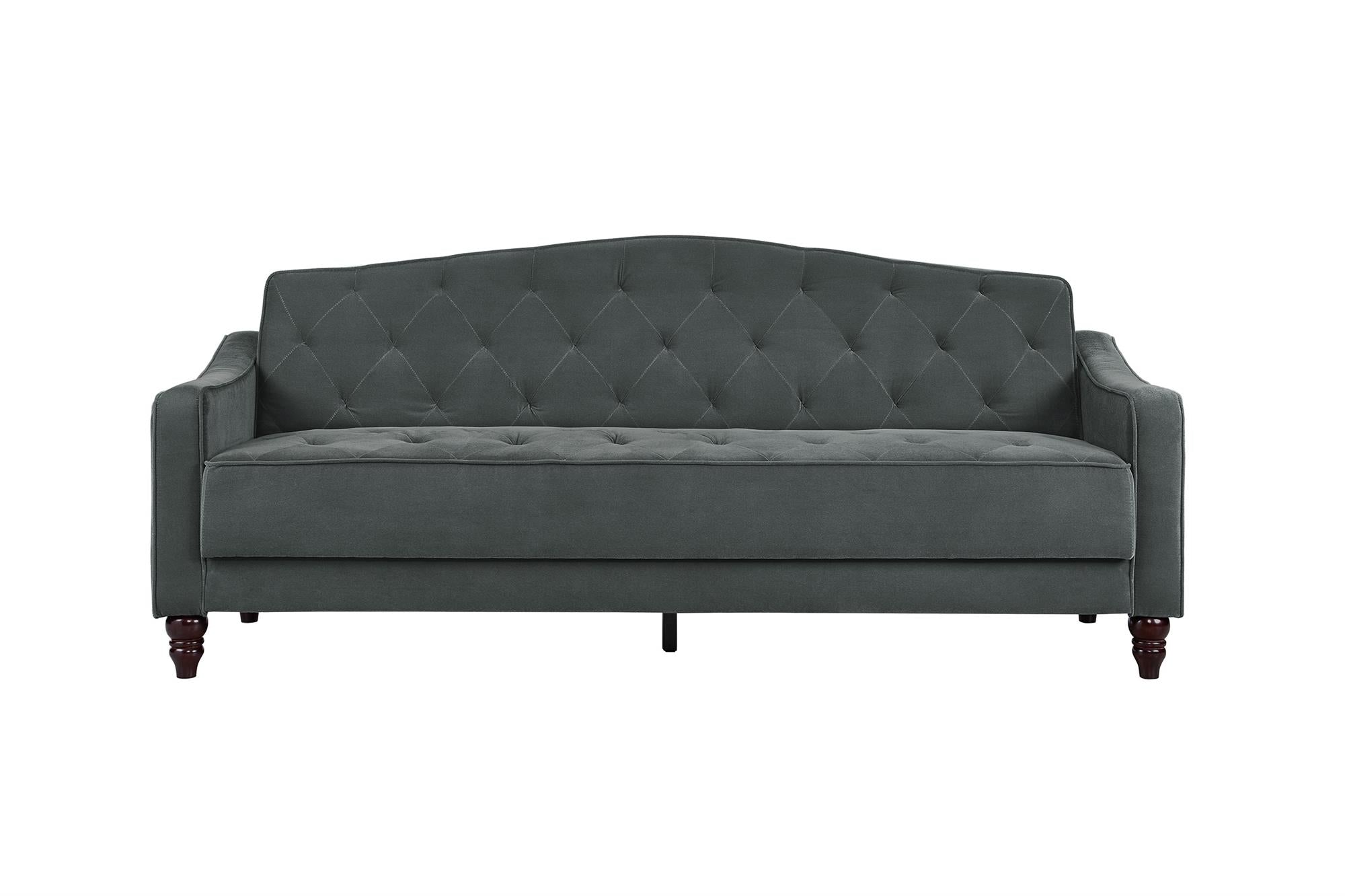 Novogratz Vintage Tufted Sofa Sleeper II - Dark Gray
