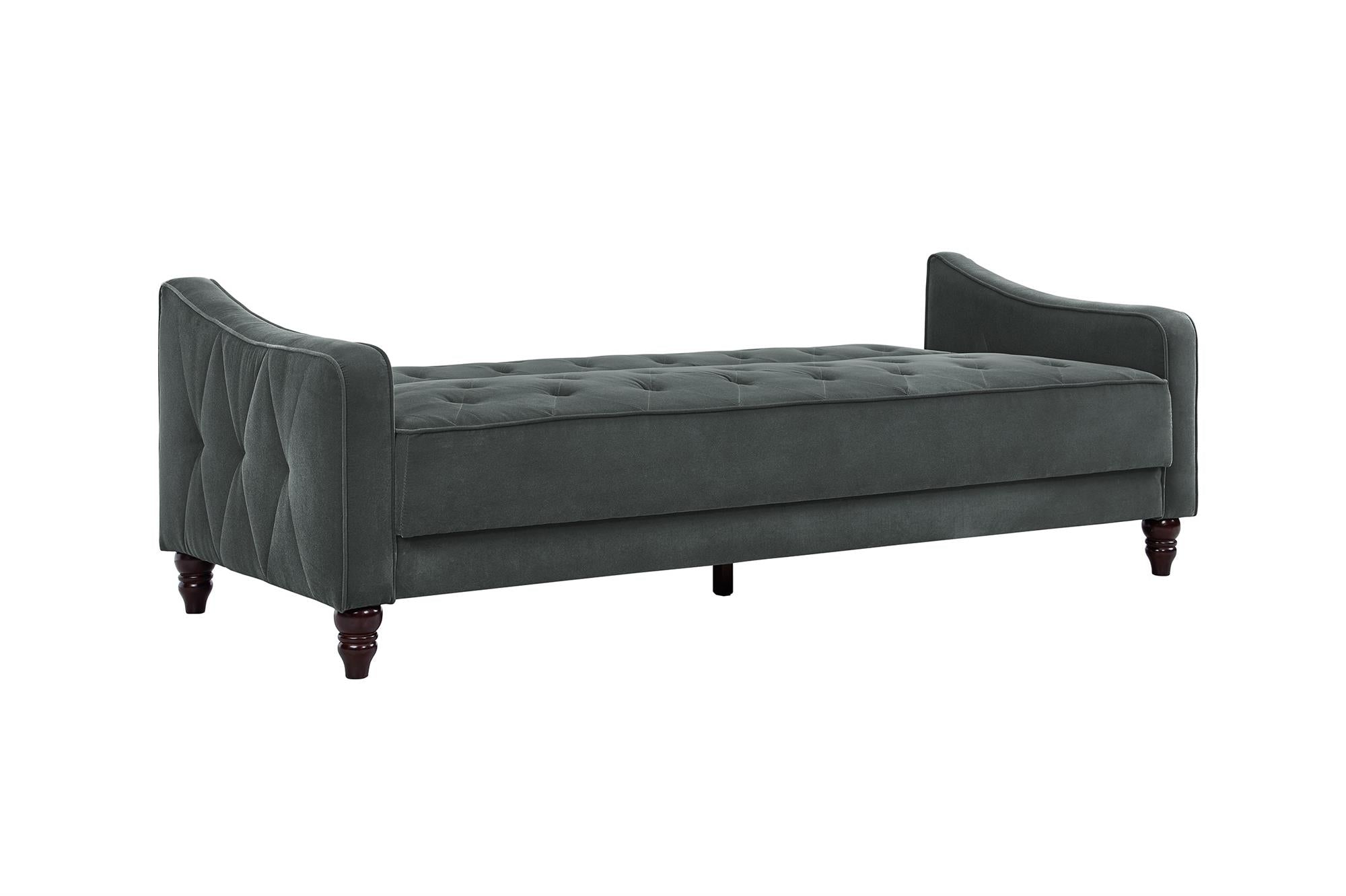 Novogratz Vintage Tufted Sofa Sleeper II - Dark Gray