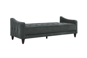 Novogratz Vintage Tufted Sofa Sleeper II - Dark Gray