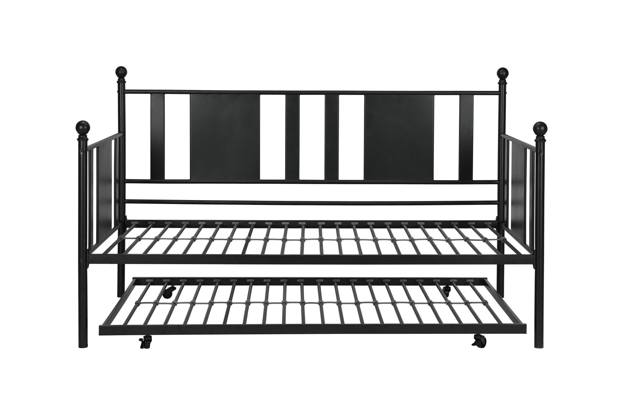 DHP Langham Metal Daybed with Trundle - Black - Full