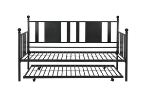 DHP Langham Metal Daybed with Trundle - Black - Full
