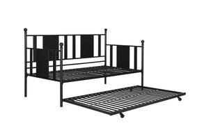 DHP Langham Metal Daybed with Trundle - Black - Full