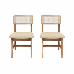 DHP Eleni Cane Dining Chairs, Set of 2 - Cream/Seadrift - Set of 2