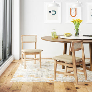 DHP Eleni Cane Dining Chairs, Set of 2 - Cream/Seadrift - Set of 2