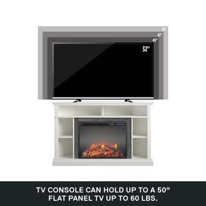 Ameriwood Home Overland Electric Corner Fireplace for TVs up to 50" - White