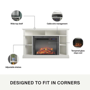 Ameriwood Home Overland Electric Corner Fireplace for TVs up to 50" - White
