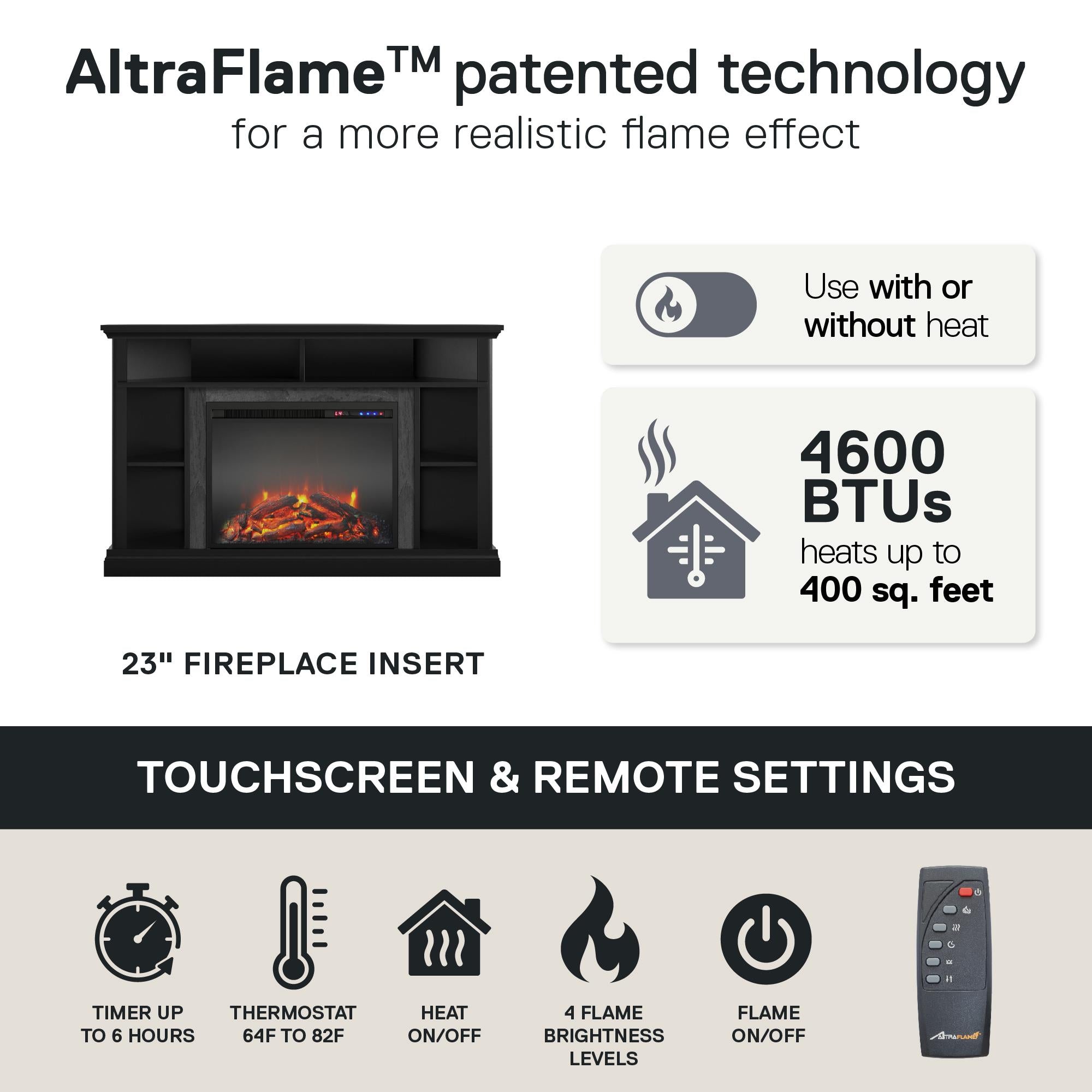 Ameriwood Home Overland Electric Corner Fireplace for TVs up to 50" - Black