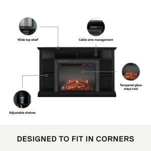 Ameriwood Home Overland Electric Corner Fireplace for TVs up to 50" - Black