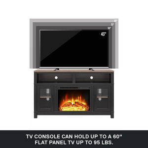 Ameriwood Home Carver Electric Fireplace TV Stand for TVs up to 60", Black - Black