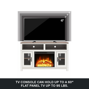Ameriwood Home Carver Electric Fireplace TV Stand for TVs up to 60" - White