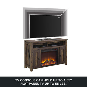 Ameriwood Home Farmington Electric Fireplace TV Console for TVs up to 50" - Rustic
