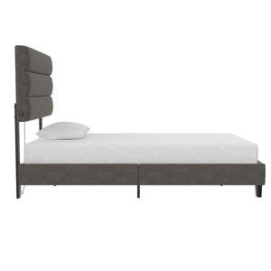 RealRooms Paloma Upholstered Bed with USB - Dark Gray - Twin