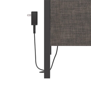 RealRooms Paloma Upholstered Bed with USB - Dark Gray - Twin