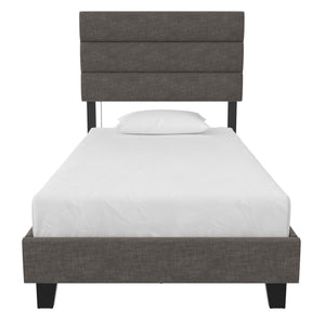 RealRooms Paloma Upholstered Bed with USB - Dark Gray - Twin