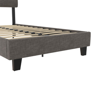 RealRooms Paloma Upholstered Bed with USB - Dark Gray - Twin