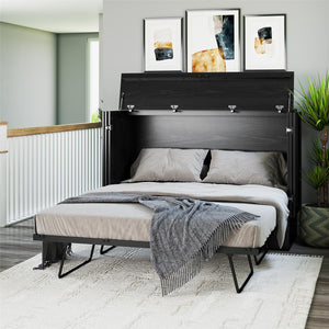 Signature Sleep Paramount Tri-Fold Cabinet Bed - Black Oak - Queen