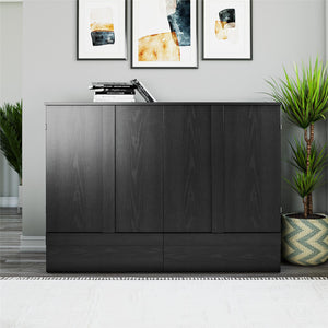 Signature Sleep Paramount Tri-Fold Cabinet Bed - Black Oak - Queen