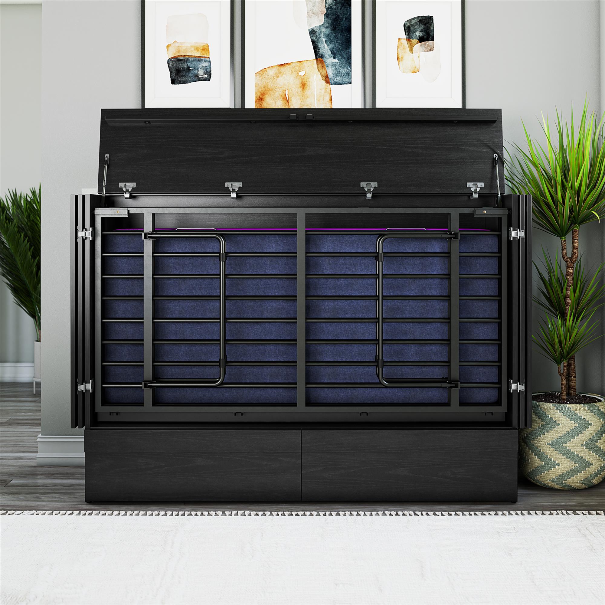 Signature Sleep Paramount Tri-Fold Cabinet Bed - Black Oak - Queen