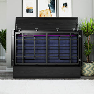 Signature Sleep Paramount Tri-Fold Cabinet Bed - Black Oak - Queen